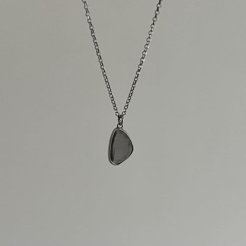 Srebrny naszyjnik z kwarcem dymnym
