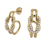 Srebrne pozłacane kolczyki z cyrkoniami