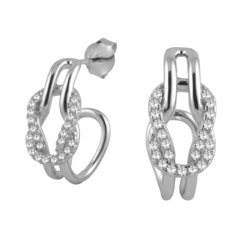 Srebrne kolczyki z cyrkoniami