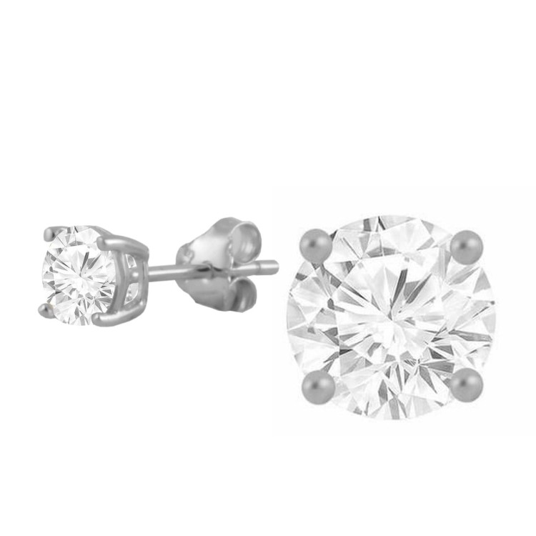 Srebrne kolczyki z cyrkoniami 5mm