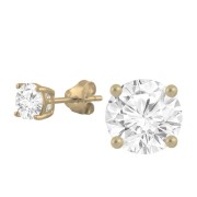 Srebrne pozłacane kolczyki z cyrkoniami 5mm