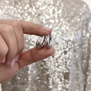 Srebrne kolczyki koła OWALNA  ELEGANCJA