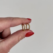 Srebrne pozłacane kolczyki koła kulki mini