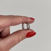 Srebrne pozłacane kolczyki koła kulki mini