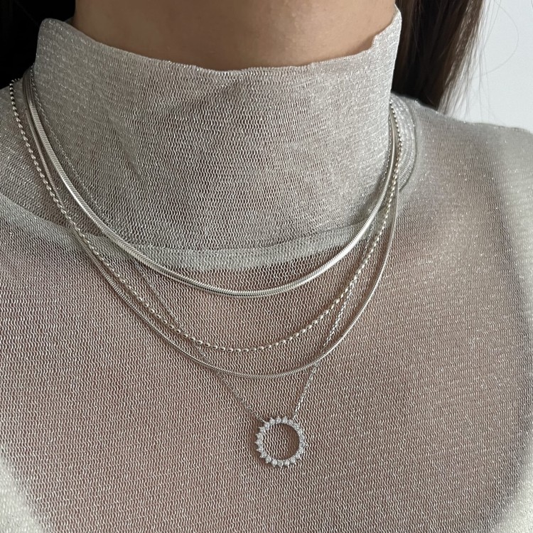 Srebrny naszyjnik srebrna perełka