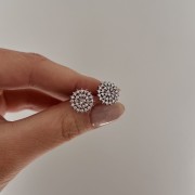 Srebrne kolczyki z cyrkoniami KOŁA