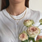 Srebrny pozłacany naszyjnik choker KWIATY