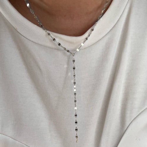 Srebrny pozłacany naszyjnik krawatka BŁYSZCZĄCY