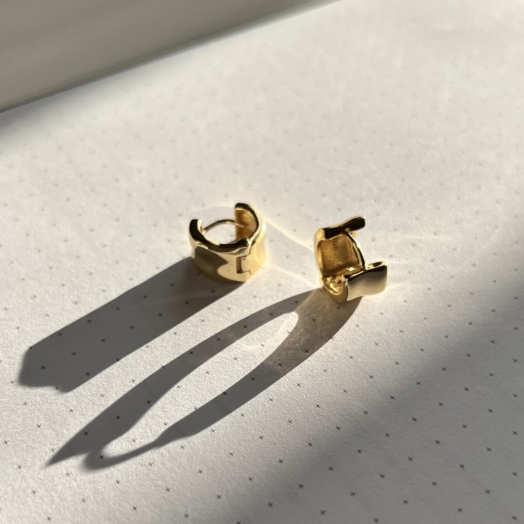 Srebrne pozłacane kolczyki koła KLASA