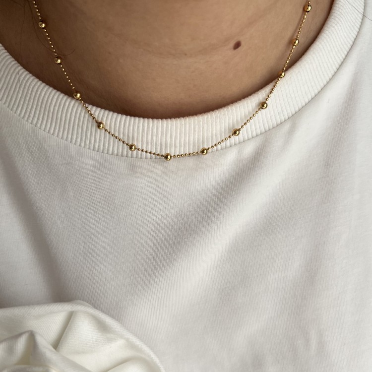 Srebrny pozłacany naszyjnik choker KULKI