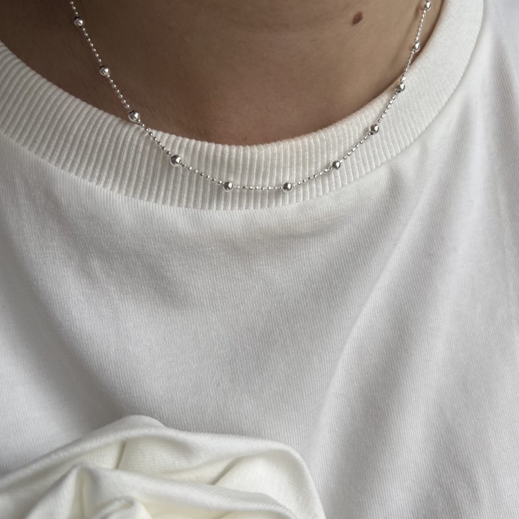 Srebrny naszyjnik choker KULKI