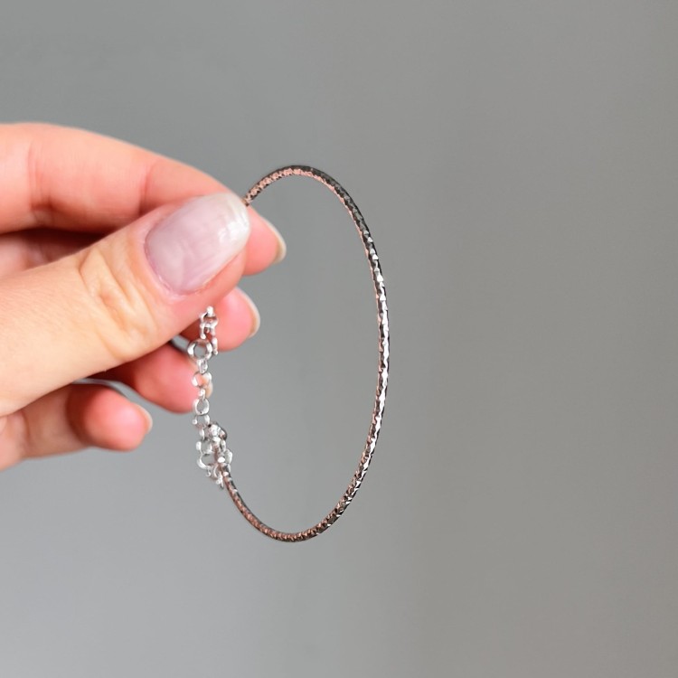 Srebrna bransoletka sztywna BŁYSK