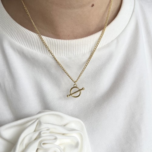 Srebrny pozłacany naszyjnik z zapięciem