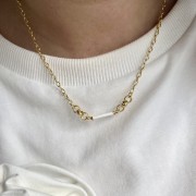 Srebrny pozłacany naszyjnik z emalią jubilerską