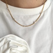 Srebrny pozłacany naszyjnik choker pancerka z cyrkoniami