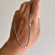 Srebrny naszyjnik choker pancerka z cyrkoniami