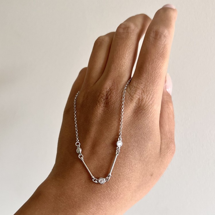 Srebrny naszyjnik z cyrkoniami KLEJNOT