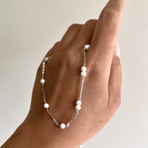 Srebrny naszyjnik choker PERŁA