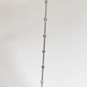 Srebrna bransoletka na kostkę pancerka z cyrkoniami