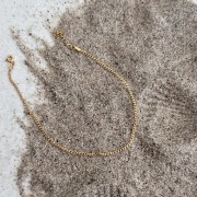 Srebrna pozłacana bransoletka na kostkę PANCERKA