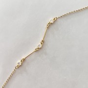 Srebrny pozłacany naszyjnik z cyrkoniami KLEJNOT