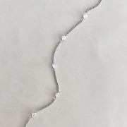 Srebrny naszyjnik choker pancerka z cyrkoniami