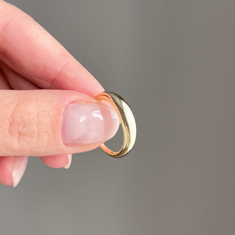 Srebrny pozłacany pierścionek SUBTELNY