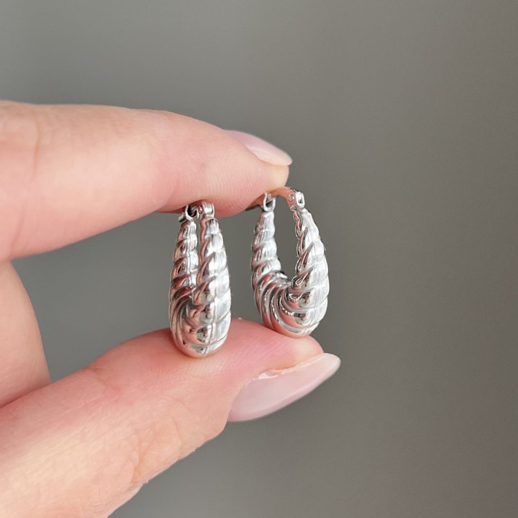 Srebrne kolczyki koła FALA