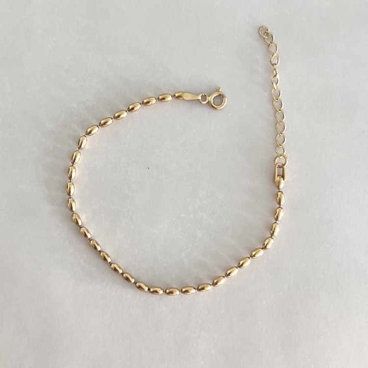 Srebrna pozłacana bransoletka PERŁA