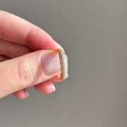 Srebrny pozłacany pierścionek z cyrkoniami PIĘKNO