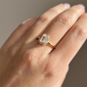 Srebrny pozłacany pierścionek z cyrkoniami SZYK