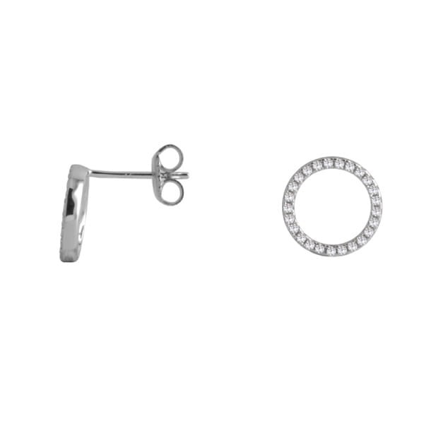 Srebrne kolczyki koła z cyrkoniami 11mm