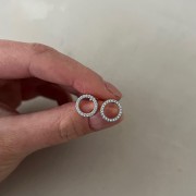 Srebrne kolczyki koła z cyrkoniami