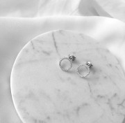 Srebrne kolczyki koła z cyrkoniami 11mm