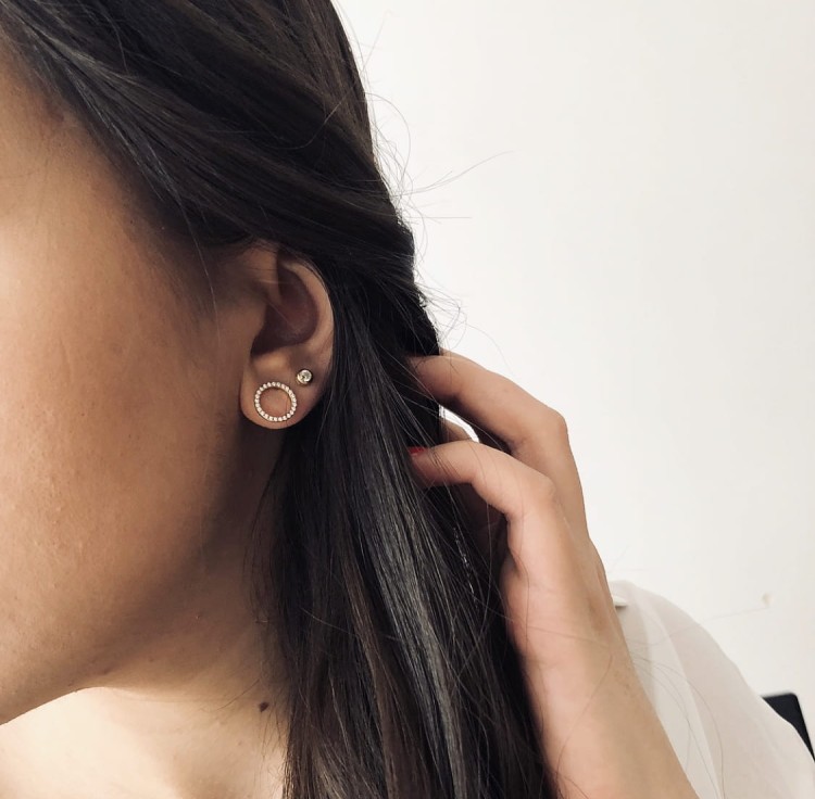 Srebrne kolczyki koła z cyrkoniami 11mm