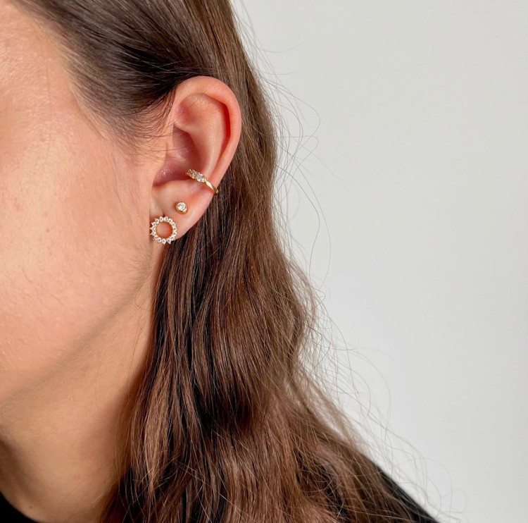 Srebrne kolczyki koła z cyrkoniami BŁYSK