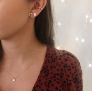 Srebrne pozłacane kolczyki z cyrkoniami STYLOWE