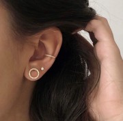 Srebrne pozłacane kolczyki z cyrkonią 3mm