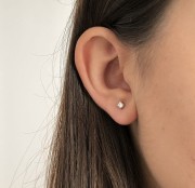 Srebrne pozłacane kolczyki z cyrkonią 3mm