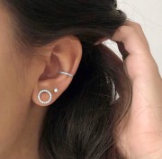 Srebrne kolczyki z cyrkonią 3mm