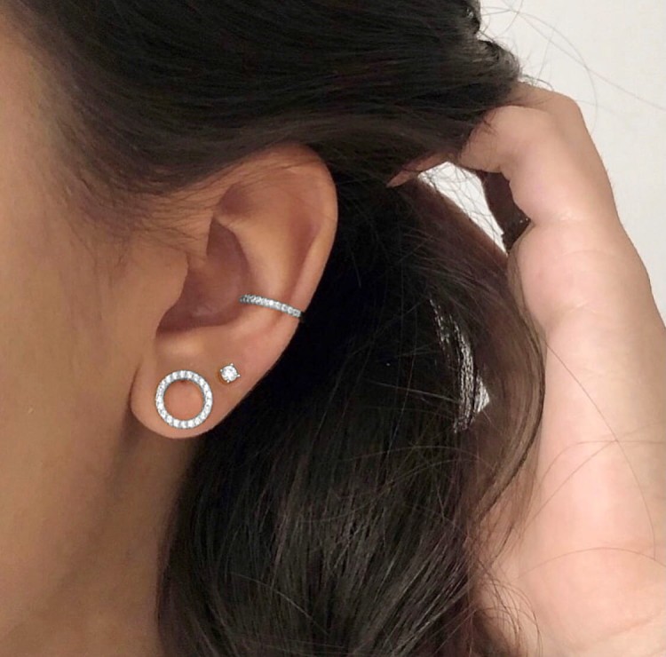 Srebrne kolczyki z cyrkonią 3mm