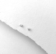 Srebrne kolczyki z cyrkonią 3mm