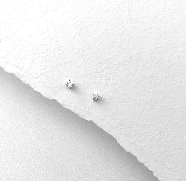 Srebrne kolczyki z cyrkonią 3mm