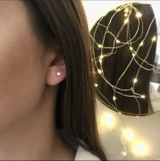 Srebrne kolczyki z cyrkonią 3mm