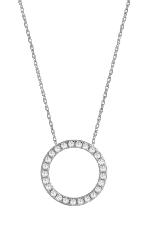 Srebrny naszyjnik koło z cyrkoniami