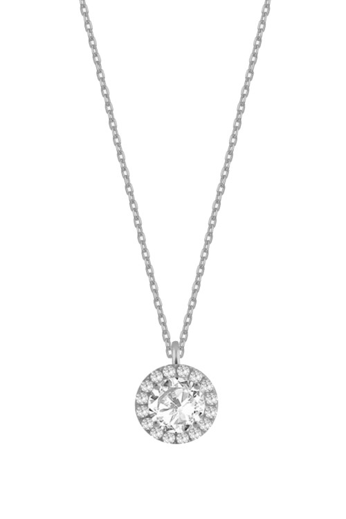 Srebrny naszyjnik koło z cyrkoniami