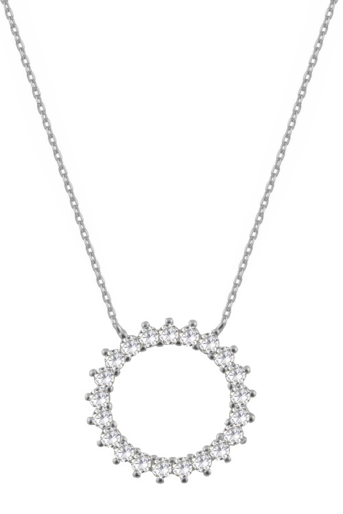 Srebrny naszyjnik z cyrkoniami KOŁO