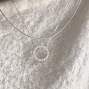 Srebrny naszyjnik z cyrkoniami KOŁO