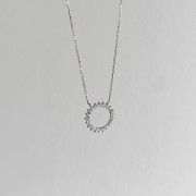 Srebrny naszyjnik z cyrkoniami KOŁO