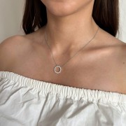 Srebrny naszyjnik z cyrkoniami KOŁO